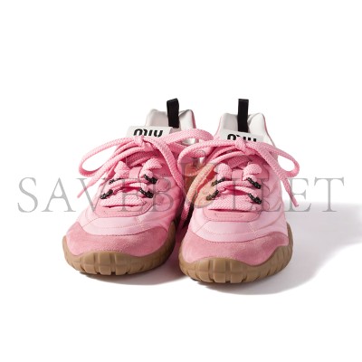 MIU MIU TYRE TECHNICAL FABRIC AND SUEDE SNEAKERS 5E417E
